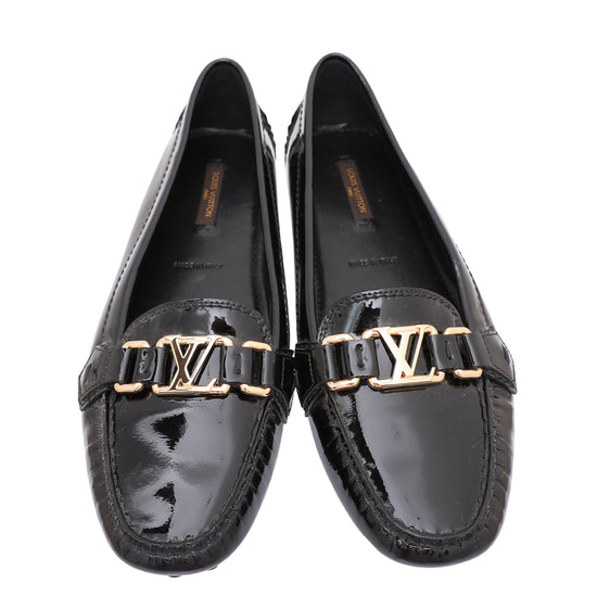 Louis Vuitton Noir Vernis Oxford Loafers 38.5