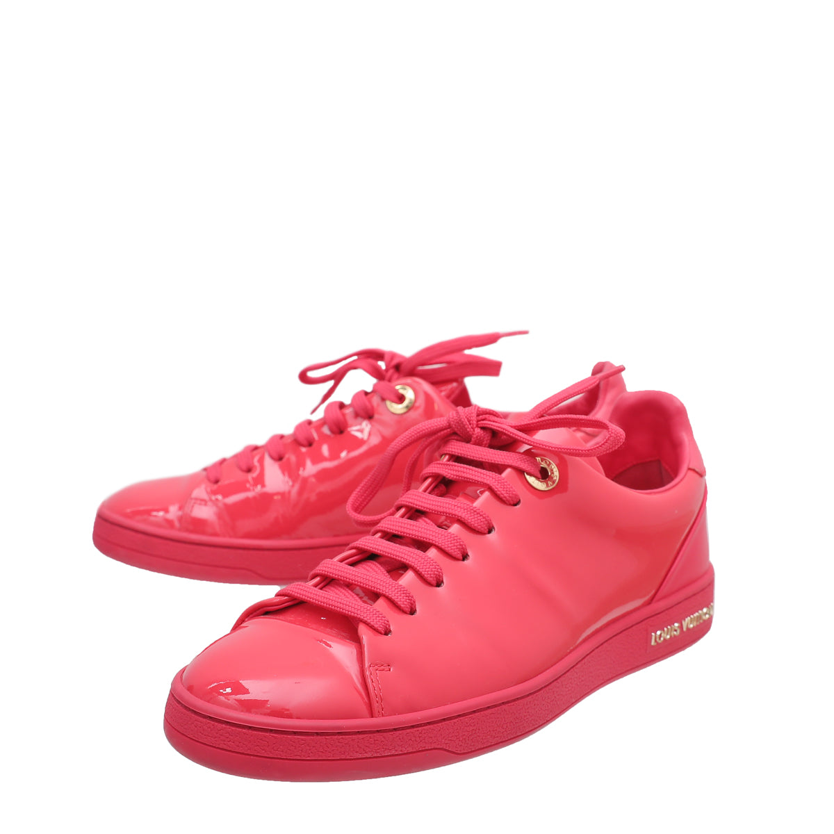 Louis Vuitton Pink/White Leather Logo Frontrow Sneakers Size 41 Louis  Vuitton