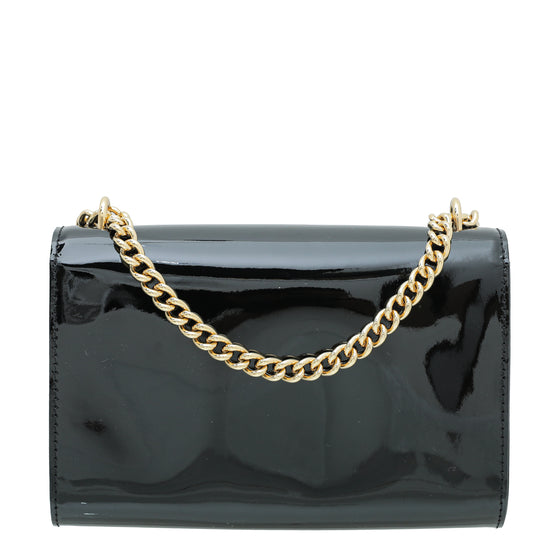 Louis Vuitton Black Leather Chain Louise MM Bag