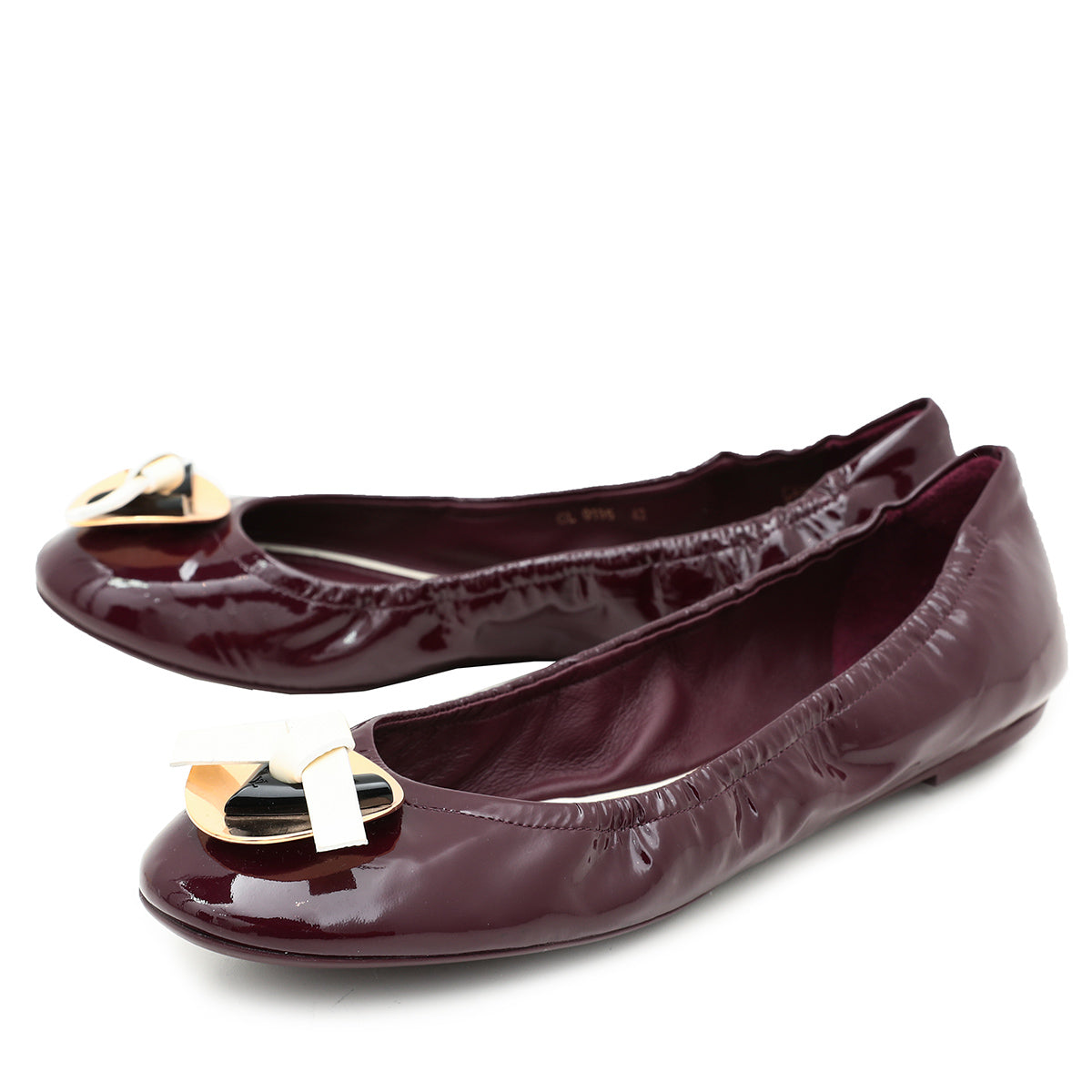Louis Vuitton Burgundy Lucky Charm Ballerina Flats 42-Louis Vuitton-THE CLOSET