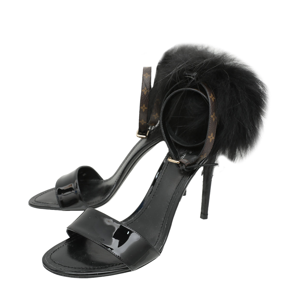 Louis Vuitton Monogram Black Call Back Sandals 38-Louis Vuitton-THE CLOSET