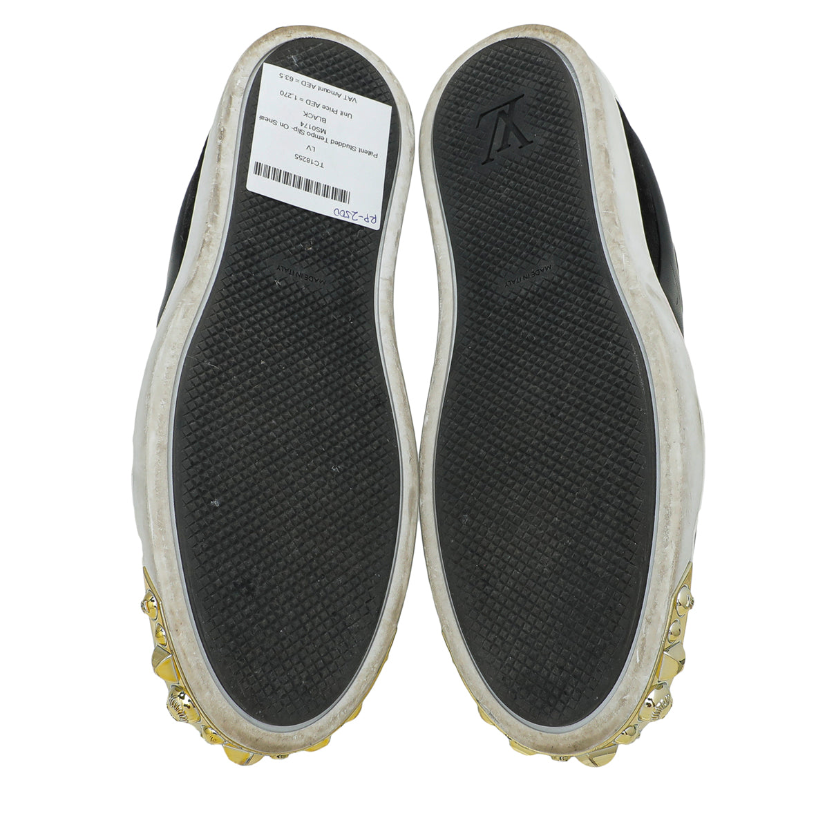 Louis Vuitton Black Studded Tempo Slip On Sneakers 37.5-Louis Vuitton-THE CLOSET