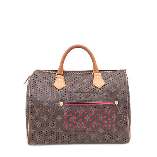 Louis Vuitton Monogram Fuchsia Perforated Speedy 30 Bag