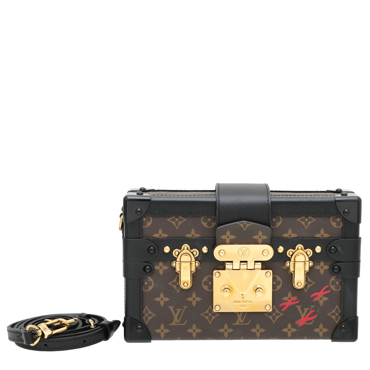 Louis Vuitton Black Monogram Petite Malle Bag-Louis Vuitton-THE CLOSET