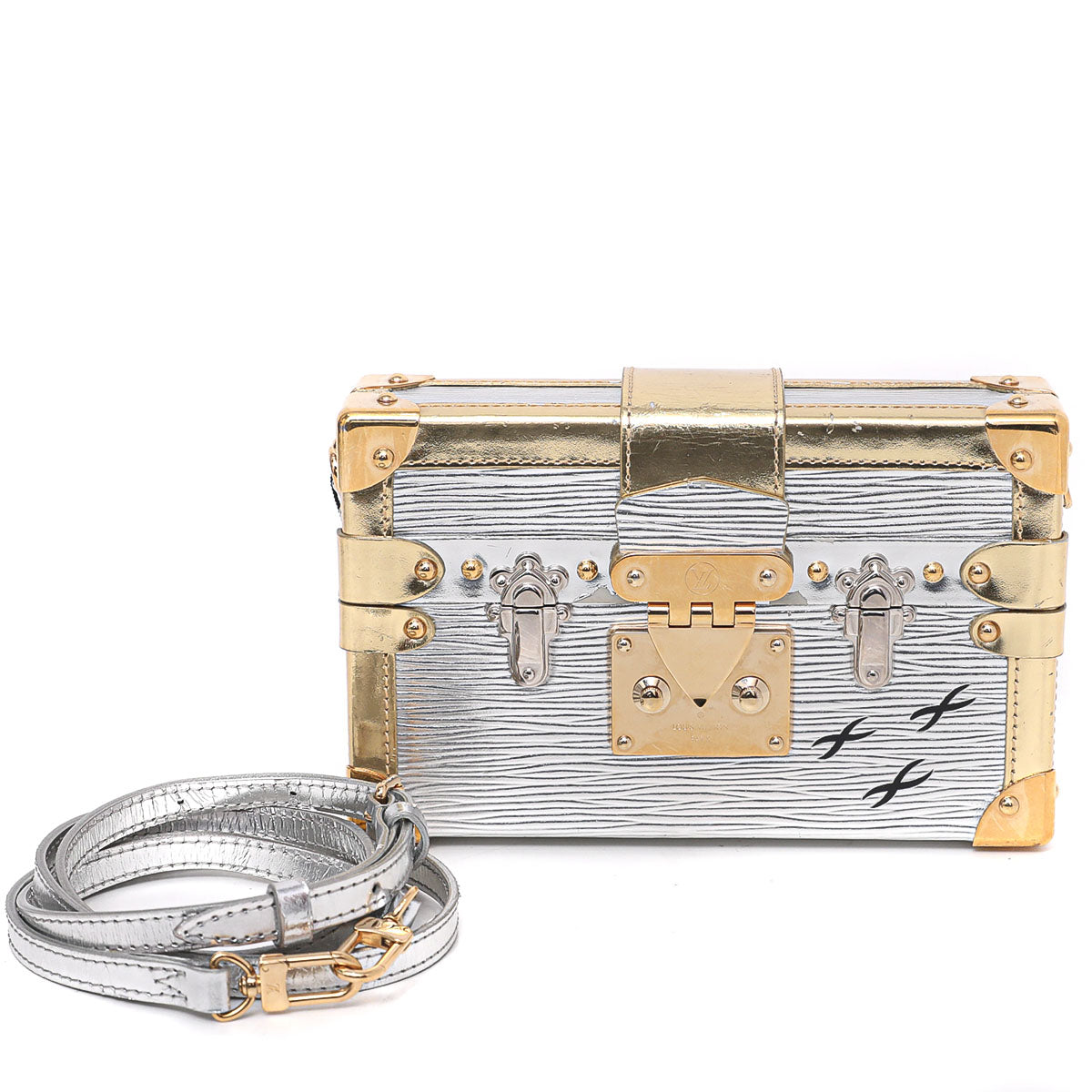 Louis Vuitton Metallic Malletage Petite Malle Box Bag
