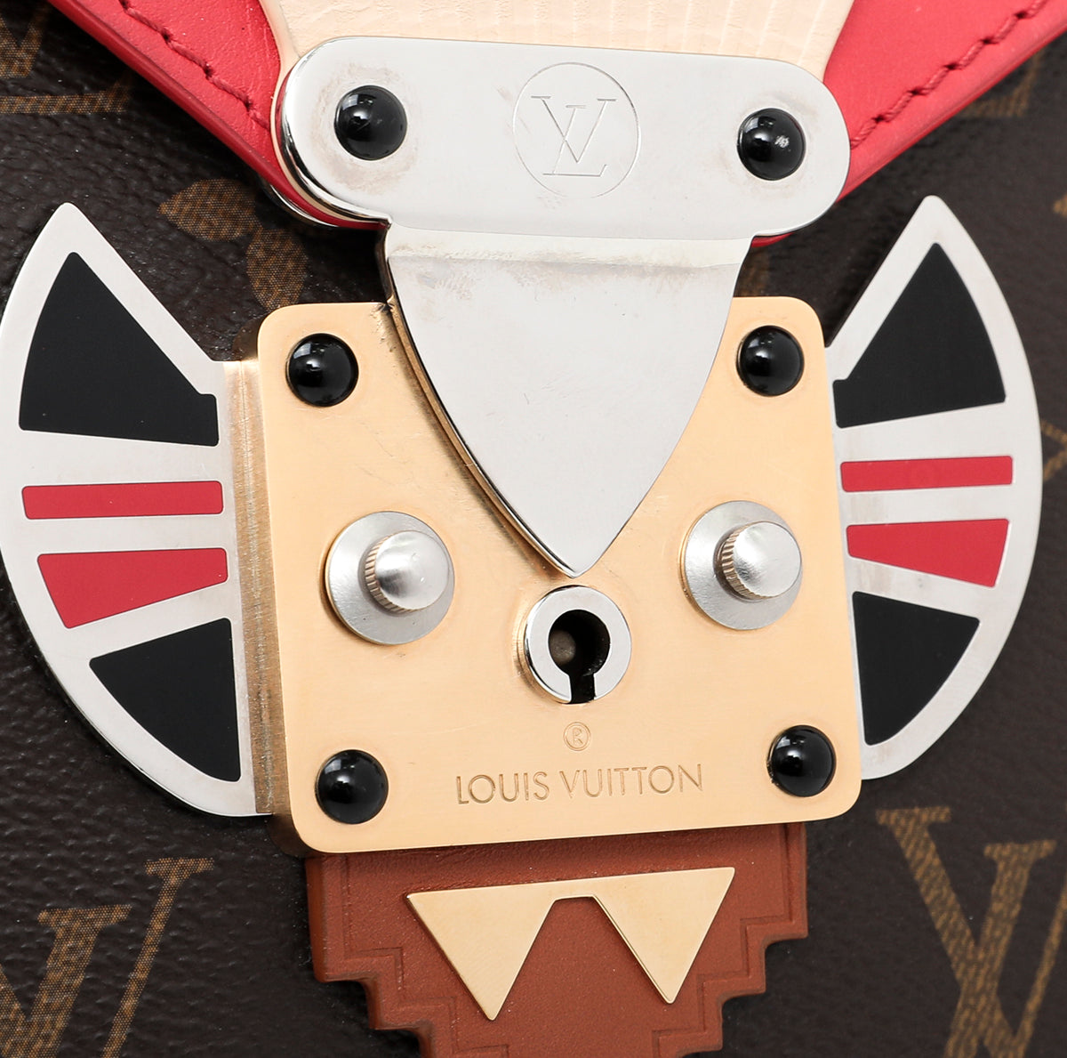 Preloved Louis Vuitton Monogram Tribal Mask Pochette Crossbody PM