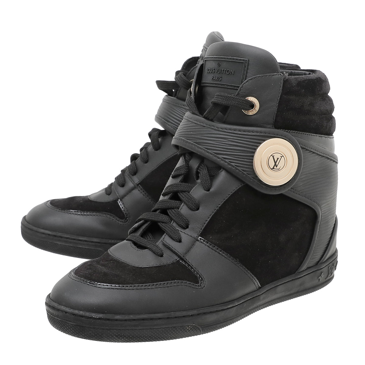 Louis Vuitton Black Postmark Wedge Sneaker 39-Louis Vuitton-THE CLOSET