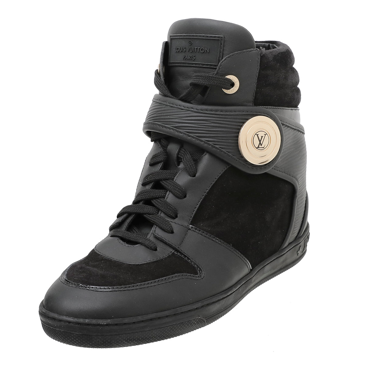 Louis Vuitton Black Postmark Wedge Sneaker 39-Louis Vuitton-THE CLOSET