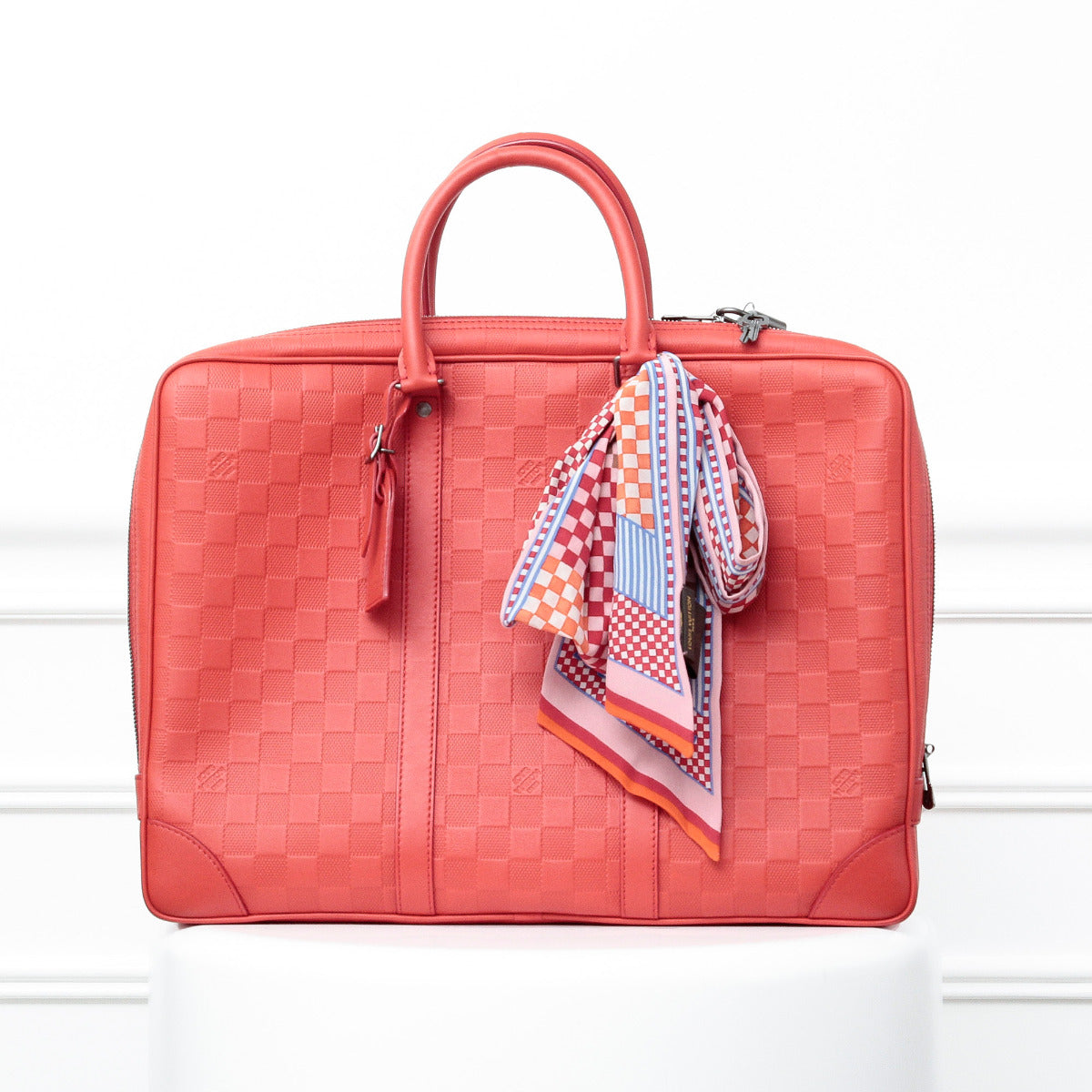 Louis Vuitton Red-Orange Documents Voyage Bag
