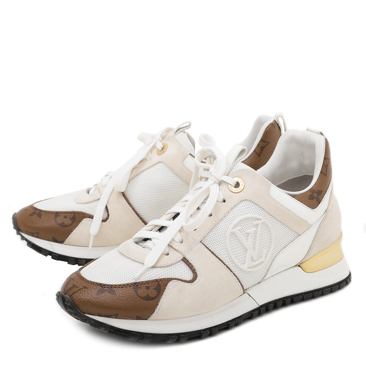 Louis Vuitton White Monogram Reverse Run Away Sneakers 38-Louis Vuitton-THE CLOSET