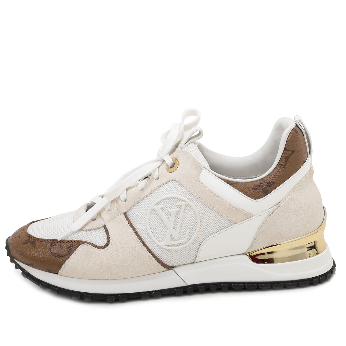 Louis Vuitton White Monogram Reverse Run Away Sneakers 38-Louis Vuitton-THE CLOSET