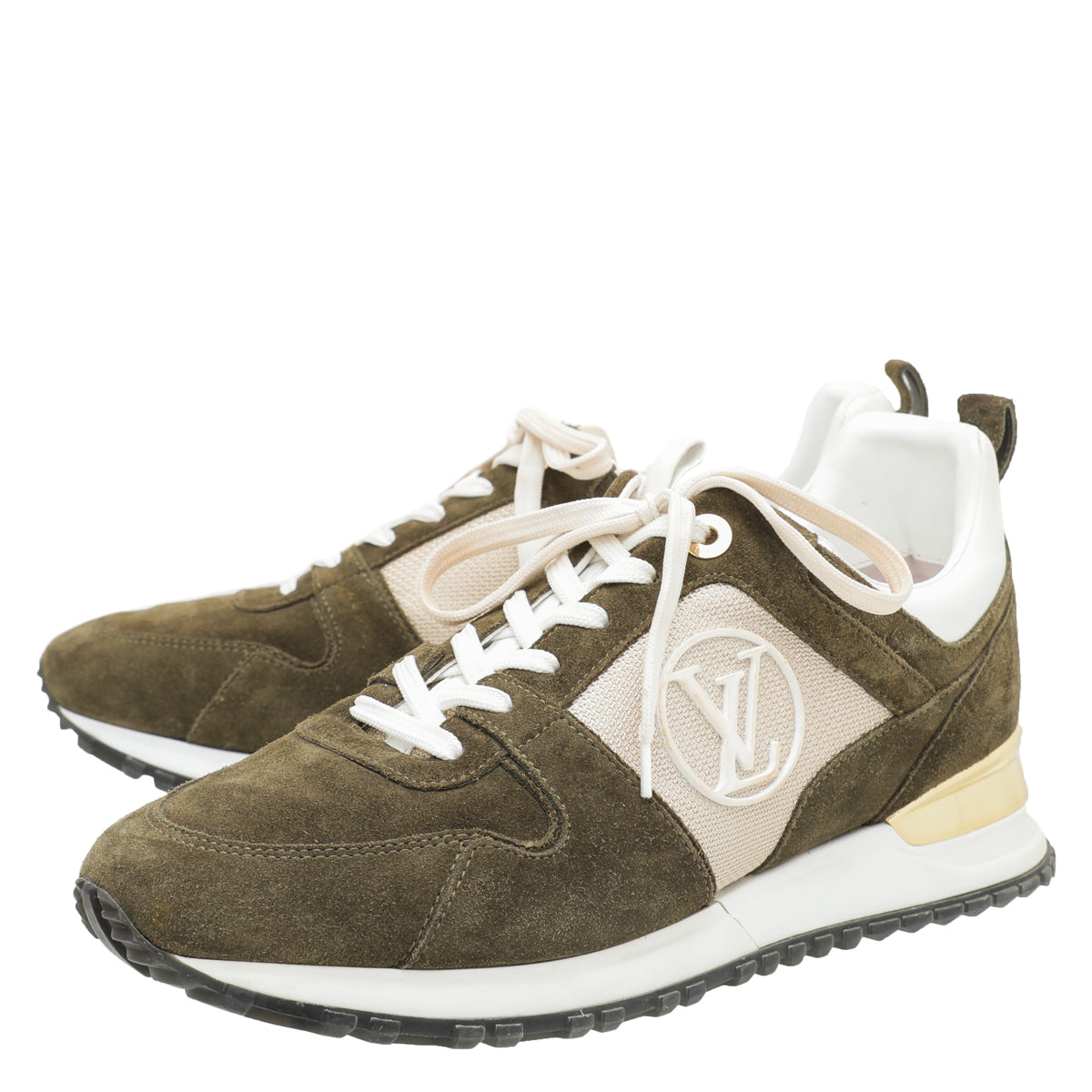 Louis Vuitton Khaki Run Away Trainers Sneakers 40-Louis Vuitton-THE CLOSET