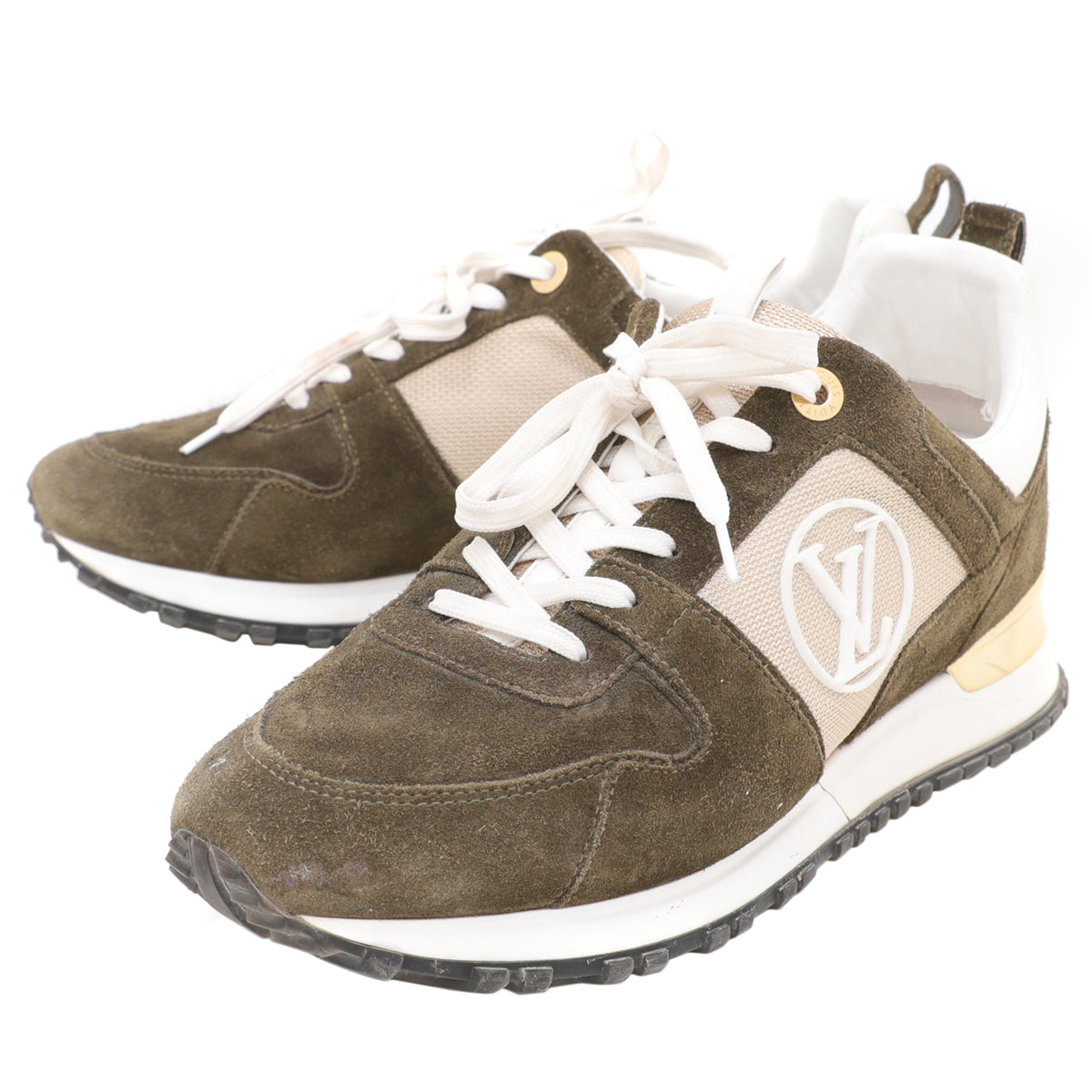Louis Vuitton Khaki Run Away Trainers Sneakers 39-Louis Vuitton-THE CLOSET