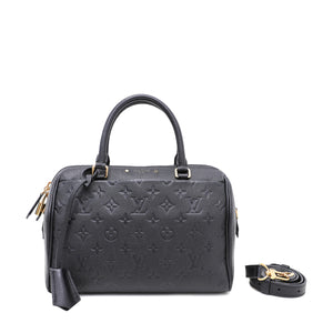 Louis Vuitton Noir Empreinte Speedy Bandouliere 25 Bag