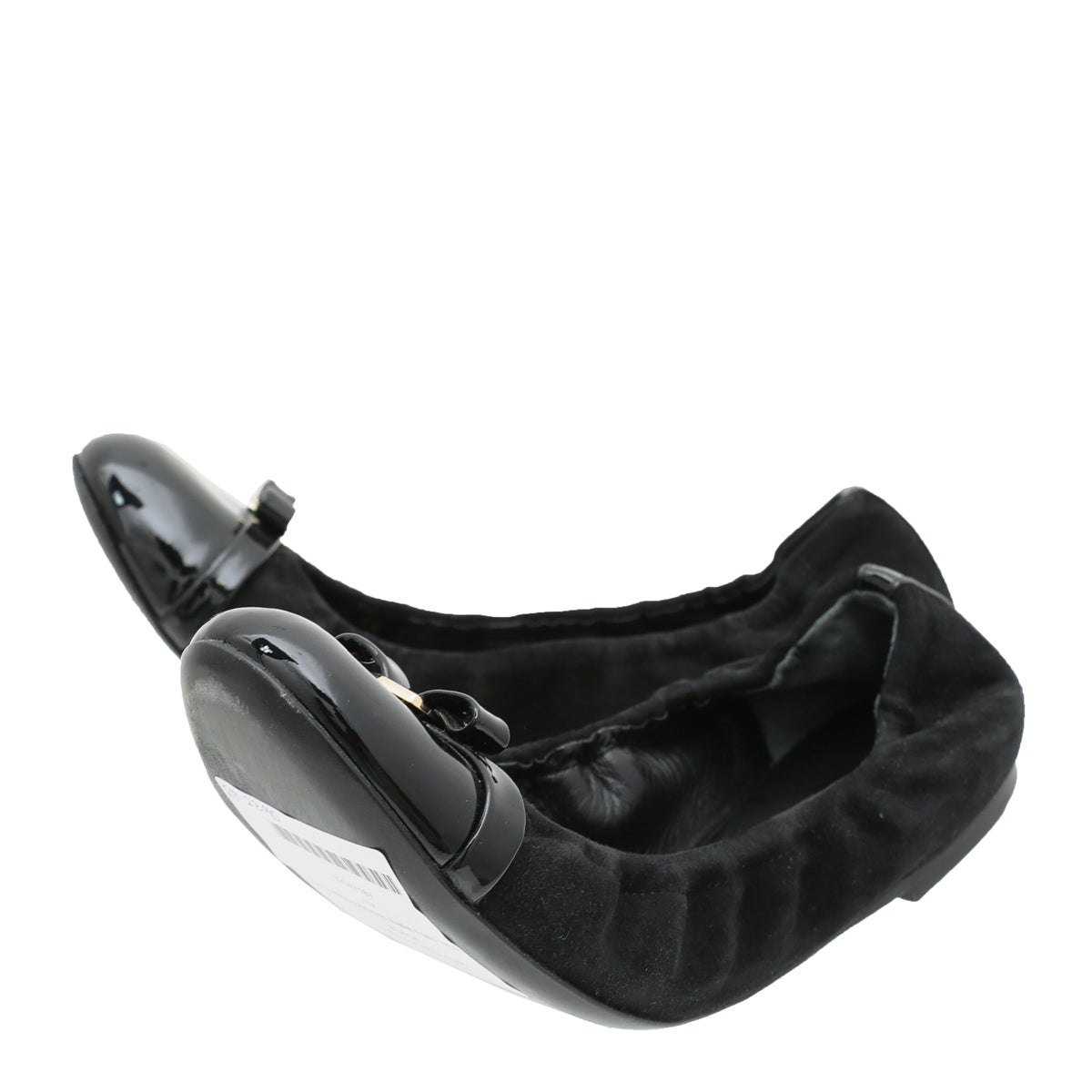 Louis Vuitton Black Suede Elba Scrunch Ballet Flats 38.5-Louis Vuitton-THE CLOSET