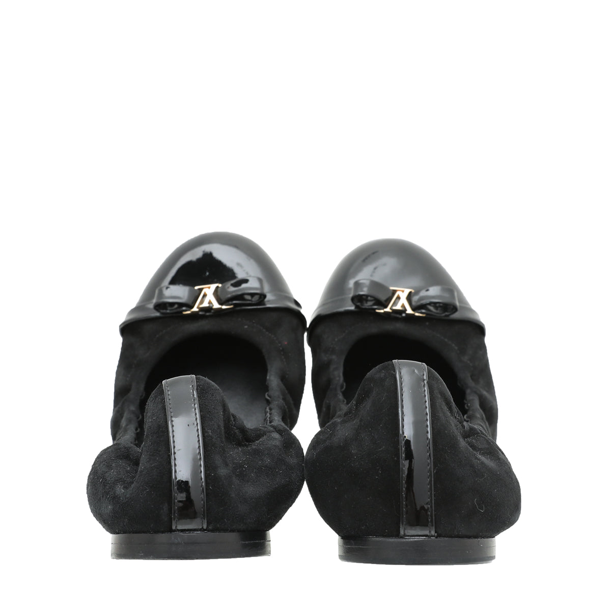 Louis Vuitton Black Suede Elba Scrunch Ballet Flats 38.5-Louis Vuitton-THE CLOSET