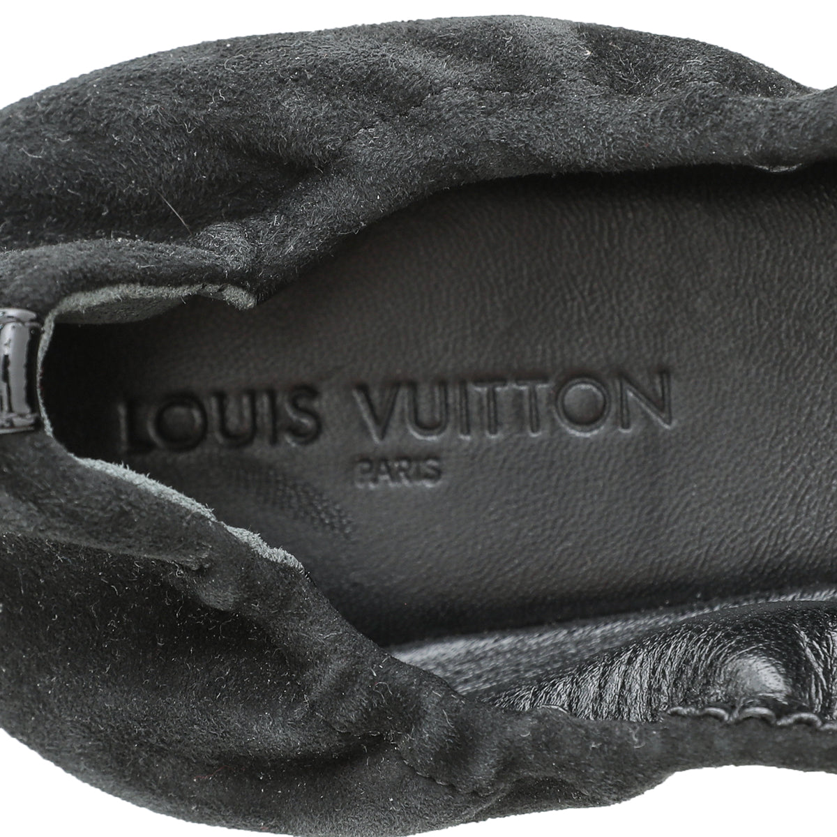 Louis Vuitton Black Suede Elba Scrunch Ballet Flats 38.5-Louis Vuitton-THE CLOSET