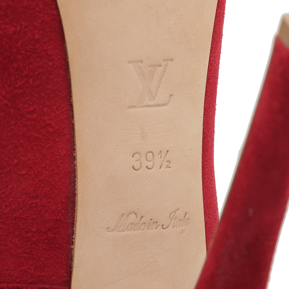 Heels Louis Vuitton Red size 39.5 EU in Suede - 11989302