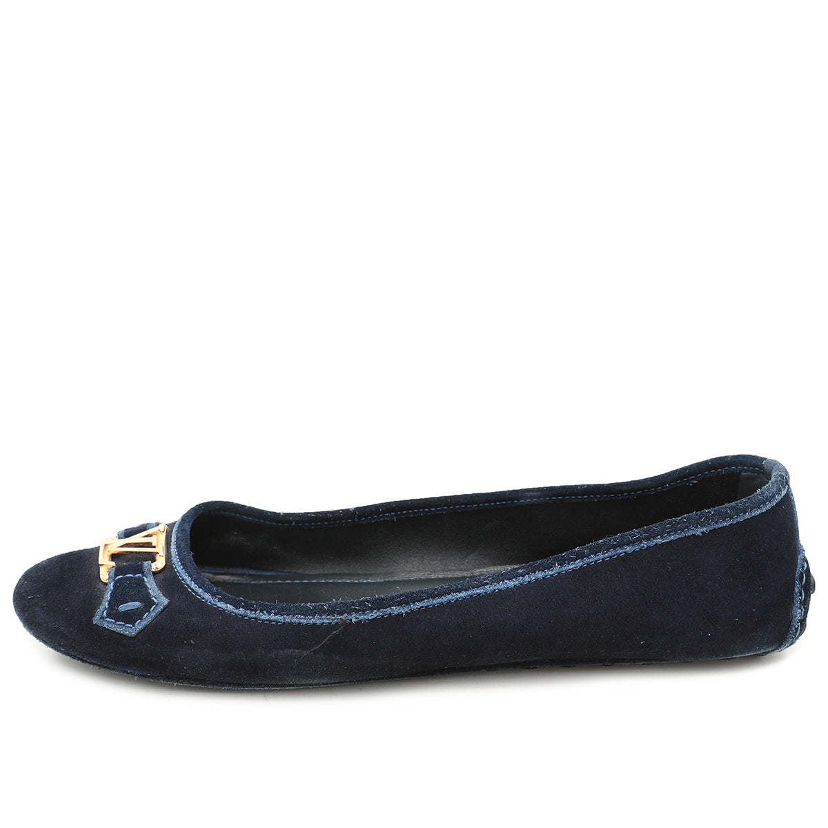 Louis Vuitton Navy Blue Suede Oxford Ballerina Flats 41-Louis Vuitton-THE CLOSET