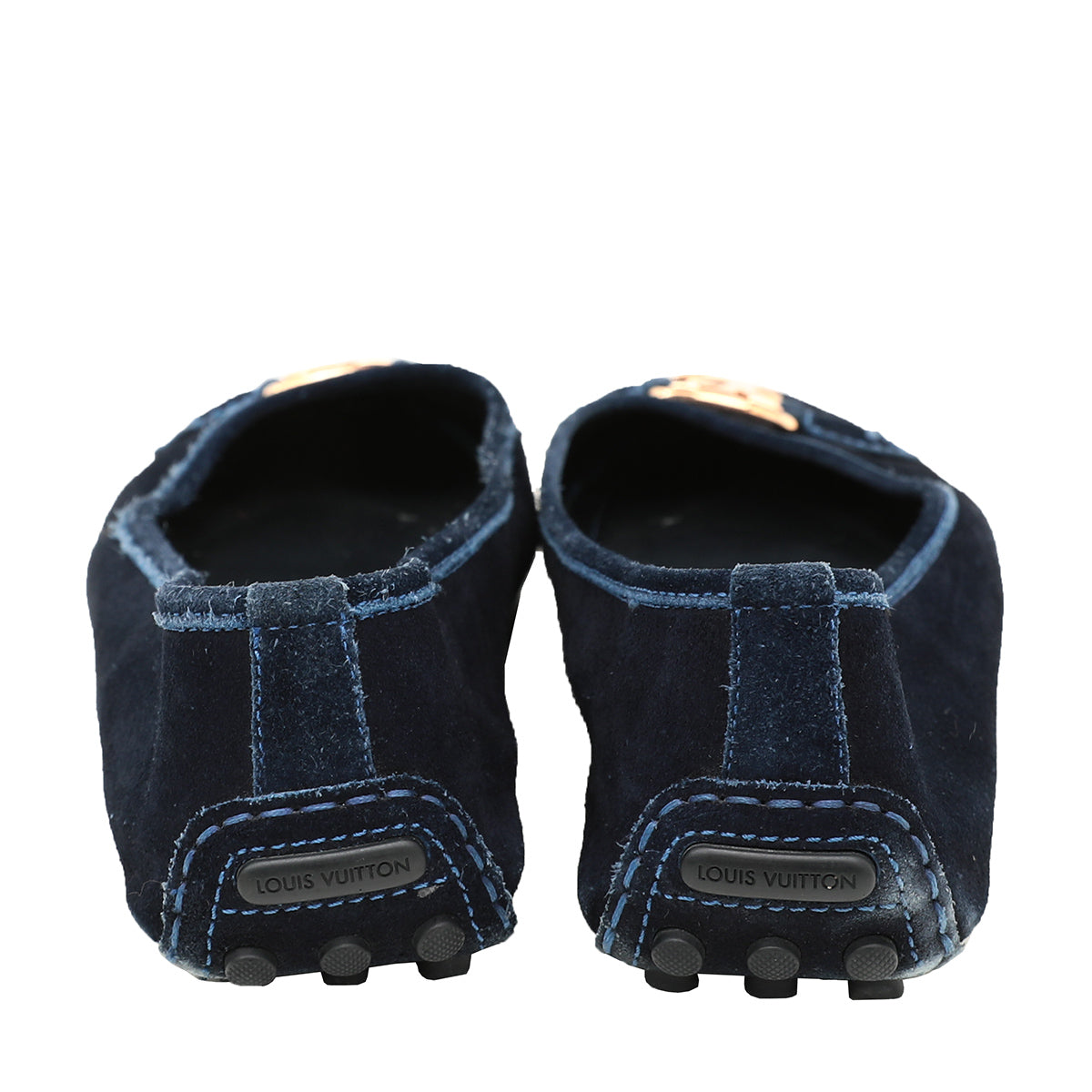 Louis Vuitton Navy Blue Suede Oxford Ballerina Flats 41-Louis Vuitton-THE CLOSET