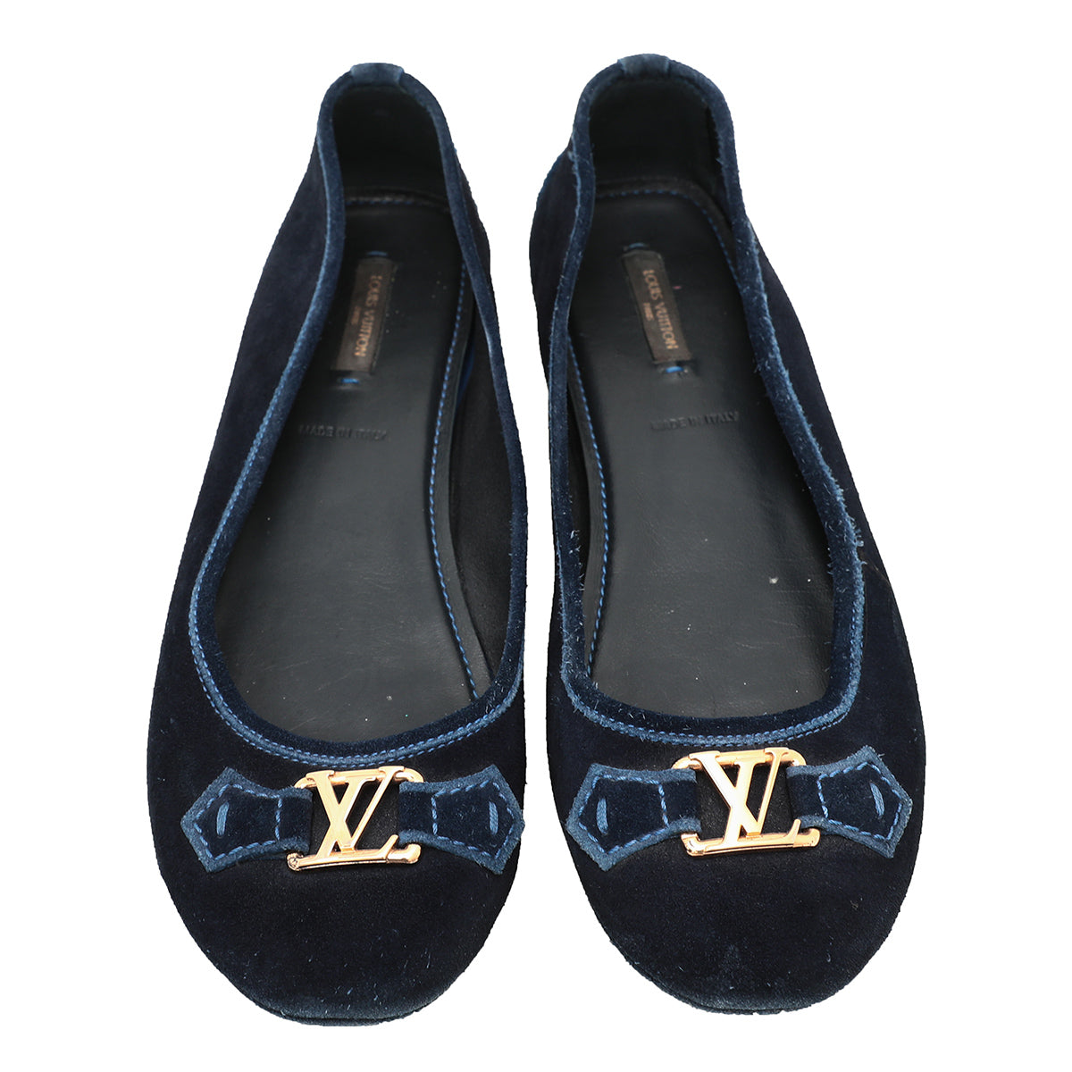 Louis Vuitton Navy Blue Suede Oxford Ballerina Flats 41-Louis Vuitton-THE CLOSET