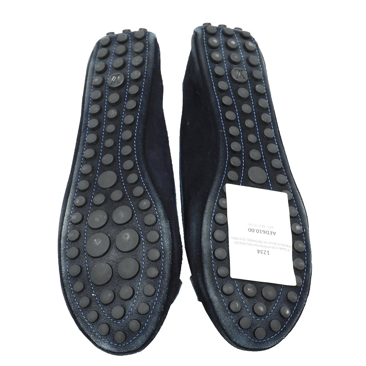 Louis Vuitton Navy Blue Suede Oxford Ballerina Flats 41-Louis Vuitton-THE CLOSET