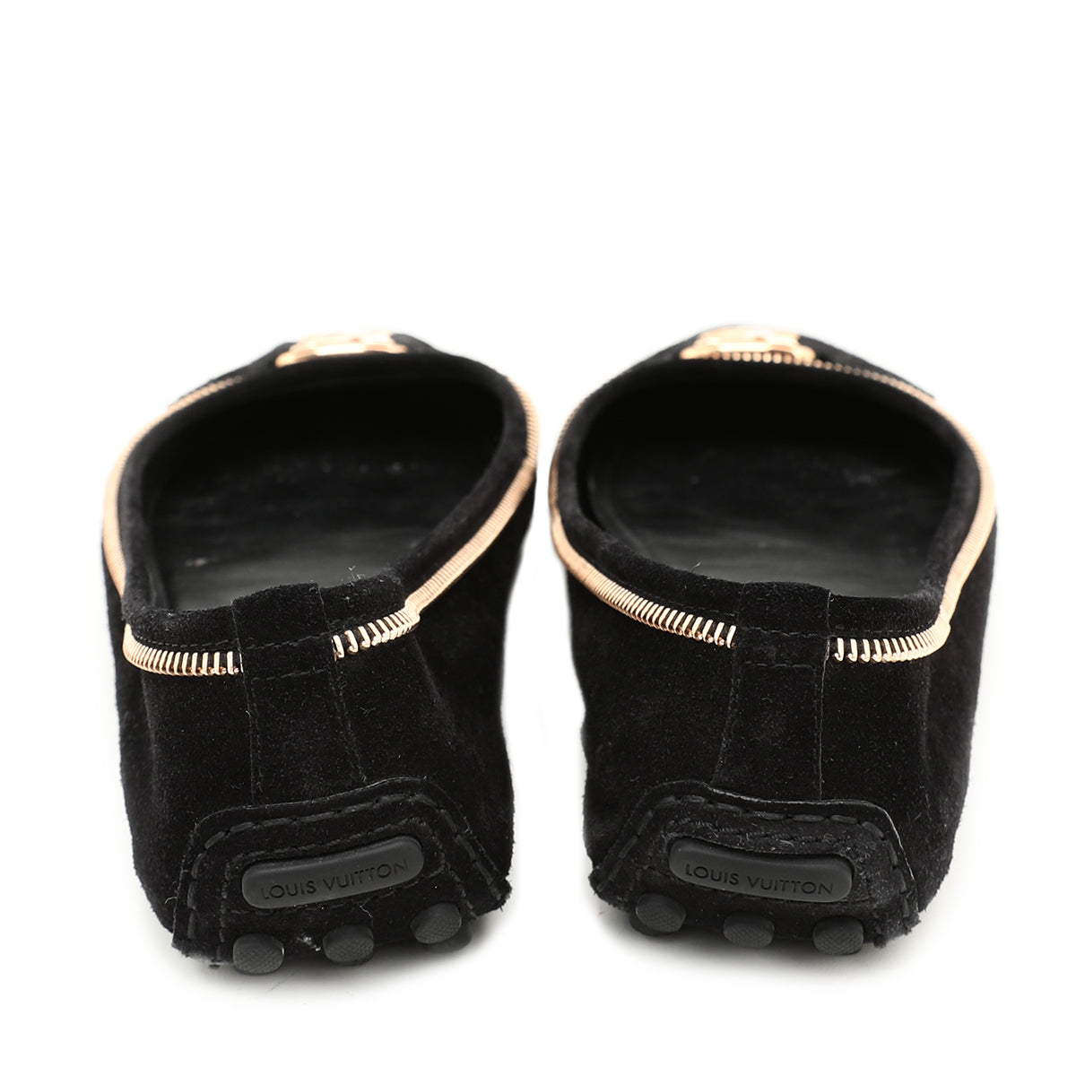Louis Vuitton Black Suede Oxford Zip Edges Ballerina Flats 41.5-Louis Vuitton-THE CLOSET
