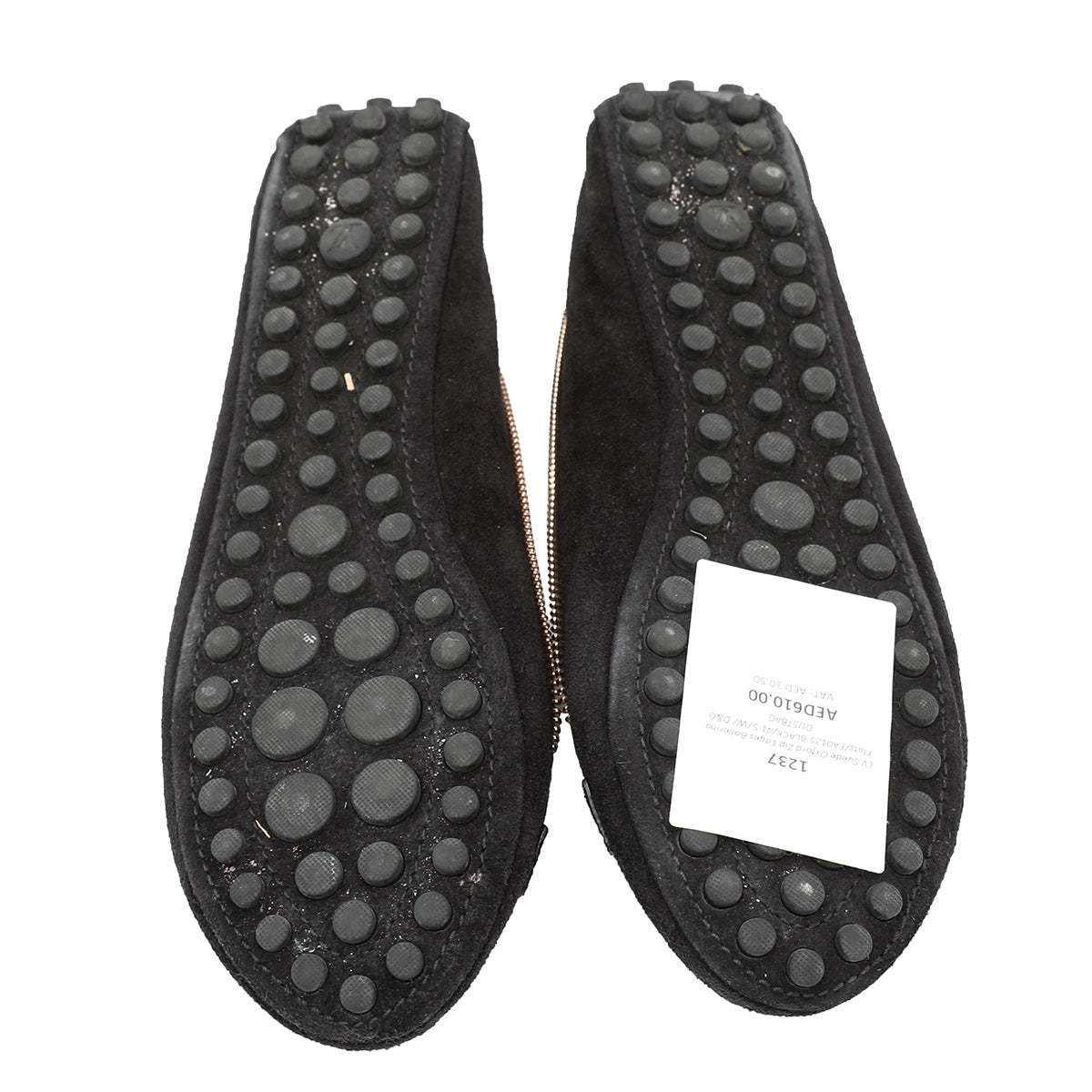 Louis Vuitton Black Suede Oxford Zip Edges Ballerina Flats 41.5-Louis Vuitton-THE CLOSET