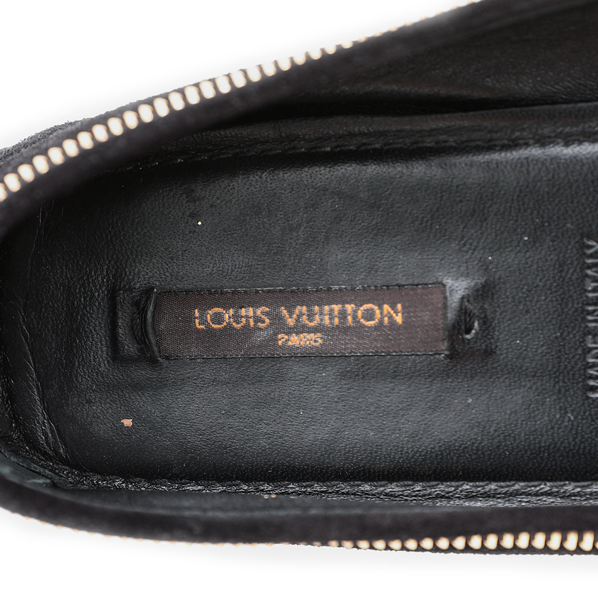 Louis Vuitton Black Suede Oxford Zip Edges Ballerina Flats 41.5-Louis Vuitton-THE CLOSET
