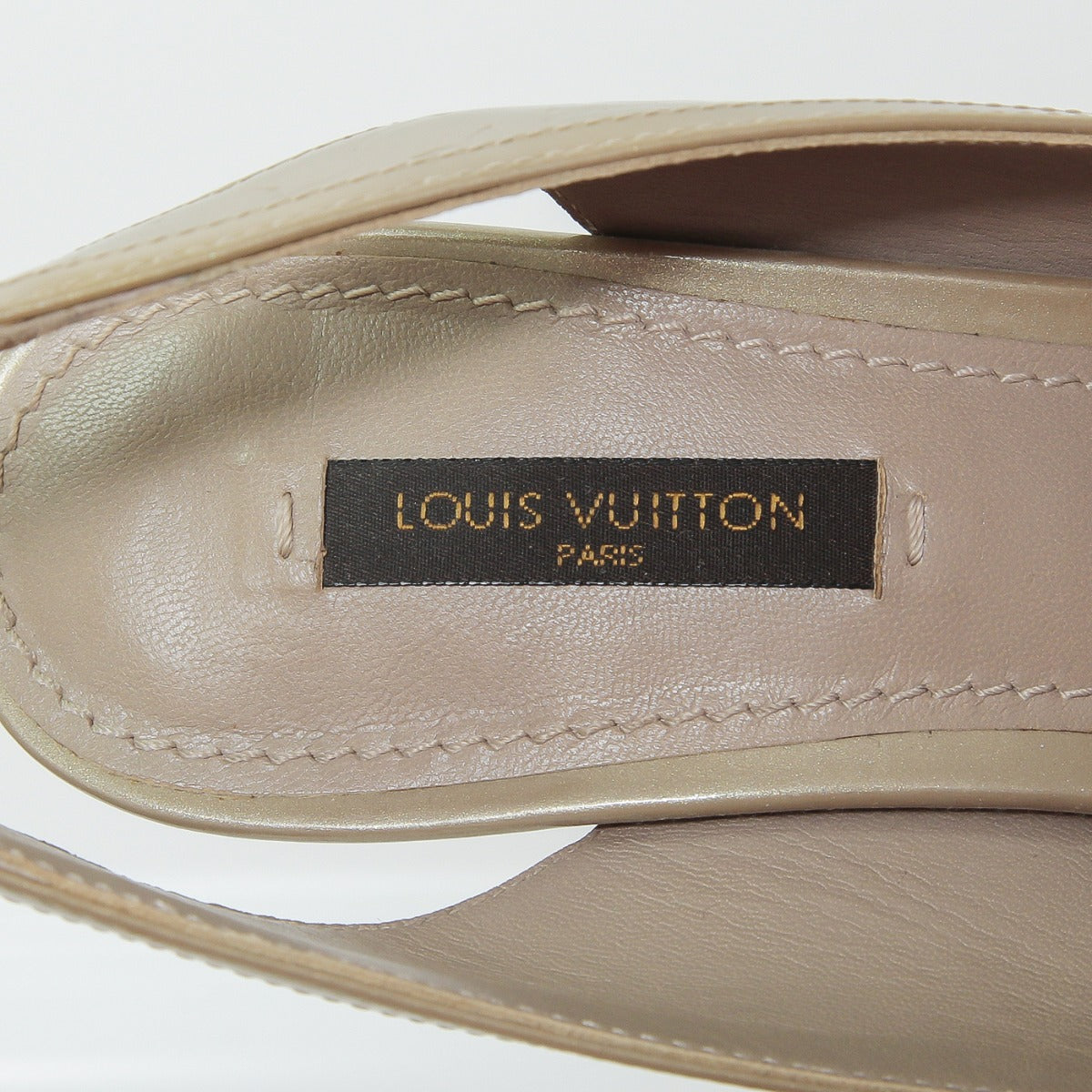 Louis Vuitton Beige Monogram Vernis Leather Tamara Slingback