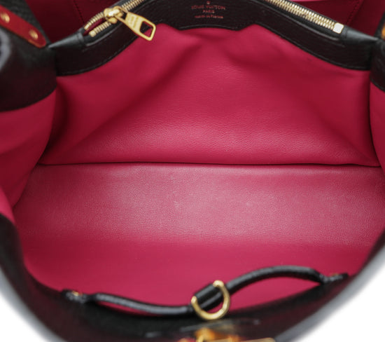 Louis Vuitton Taurillion Capucines MM Black Lace Floral Velvet Handbag