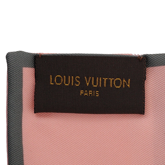 Louis Vuitton Rose Poudre Monogram and Trunk Print Silk Twill Bandeau Scarf