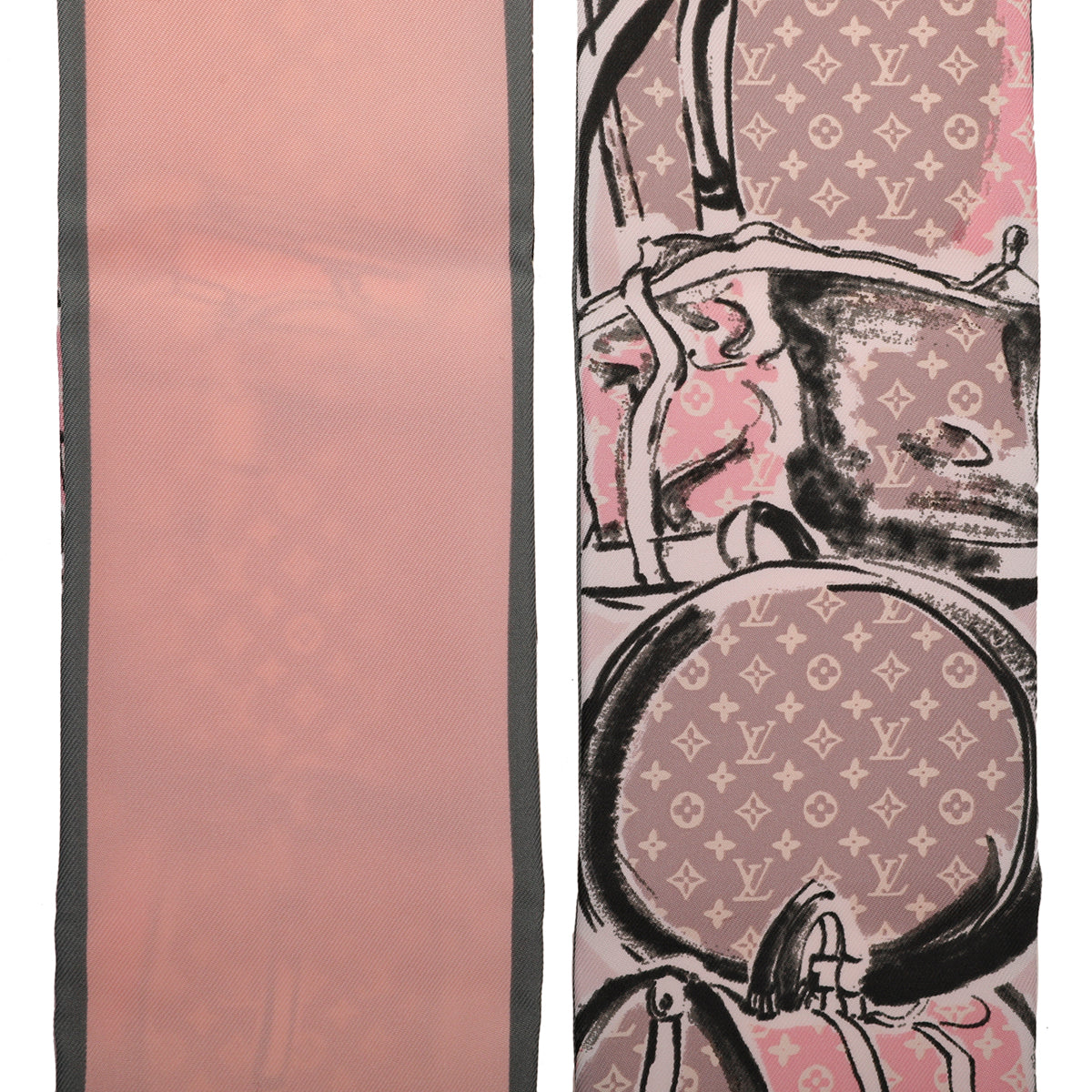 LOUIS VUITTON Silk Monogram Trunks Bandeau Rose Poudre 1037113