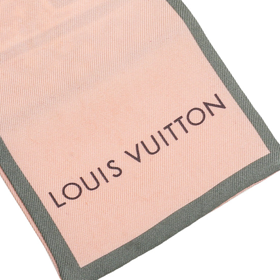 Louis Vuitton Rose Poudre Monogram and Trunk Print Silk Twill Bandeau Scarf