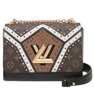 Louis Vuitton Tricolor Veau Satin Monogram Twist MM Bag
