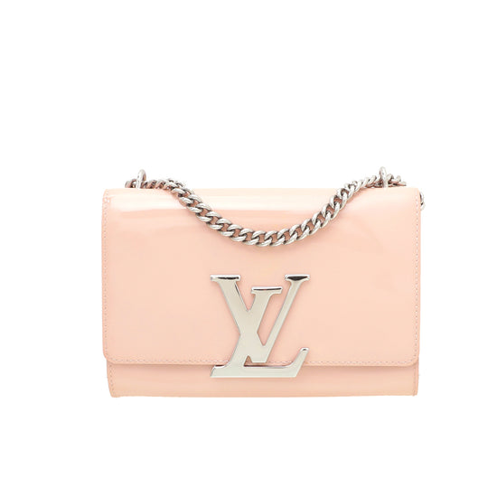 Louis Vuitton Rose Ballerine Vernis Chain Louise MM Bag
