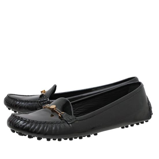 Louis Vuitton Black Vernis Enamel Bar Loafers 38.5