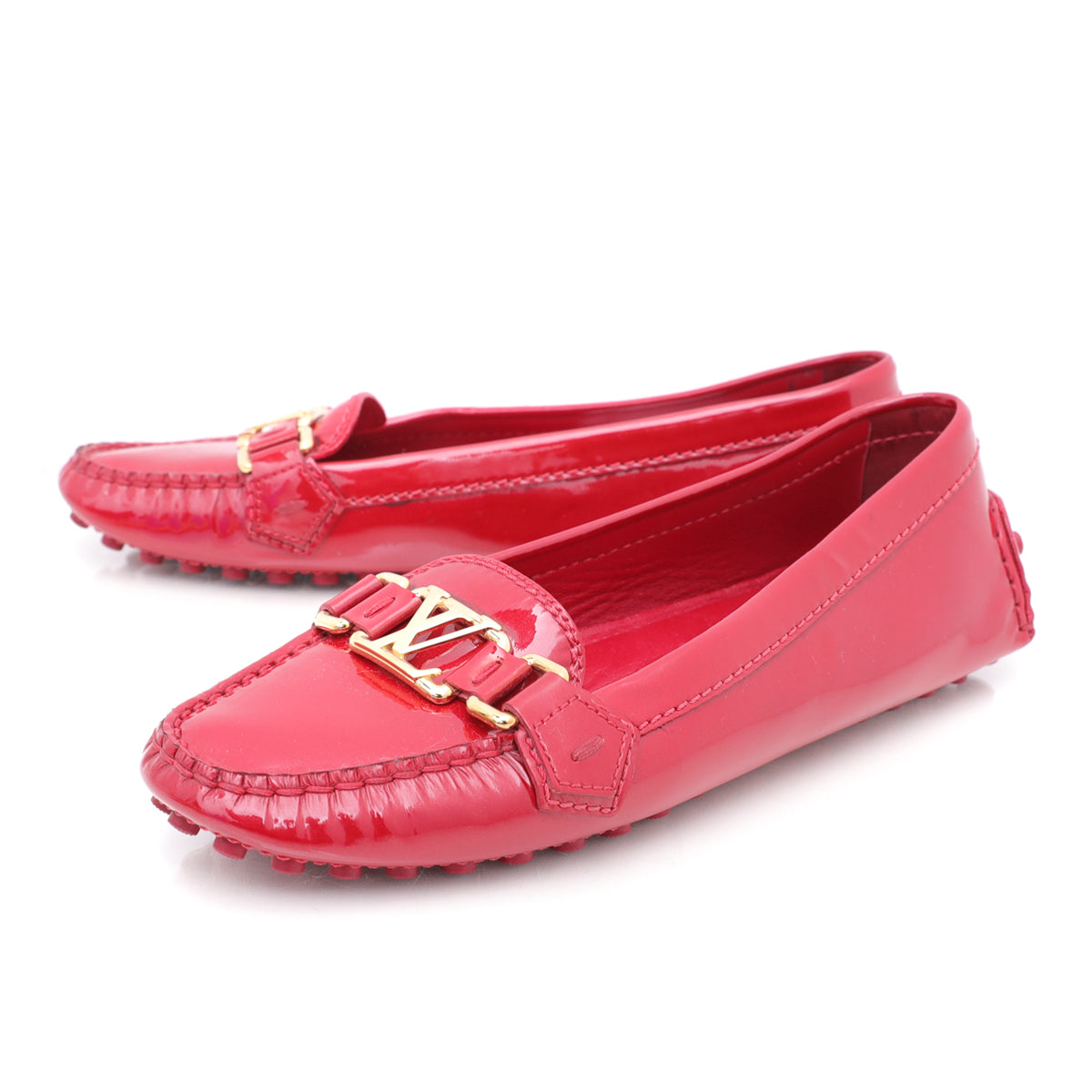 Louis Vuitton Red Vernis Loafer 37-Louis Vuitton-THE CLOSET