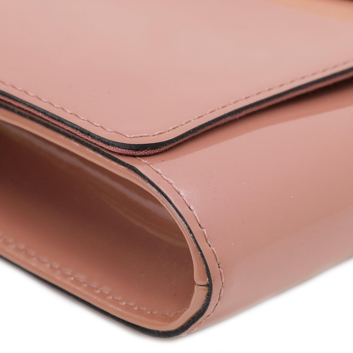 Louis Vuitton Sobe Rose Velour Vernis Louise Clutch-Louis Vuitton-THE CLOSET