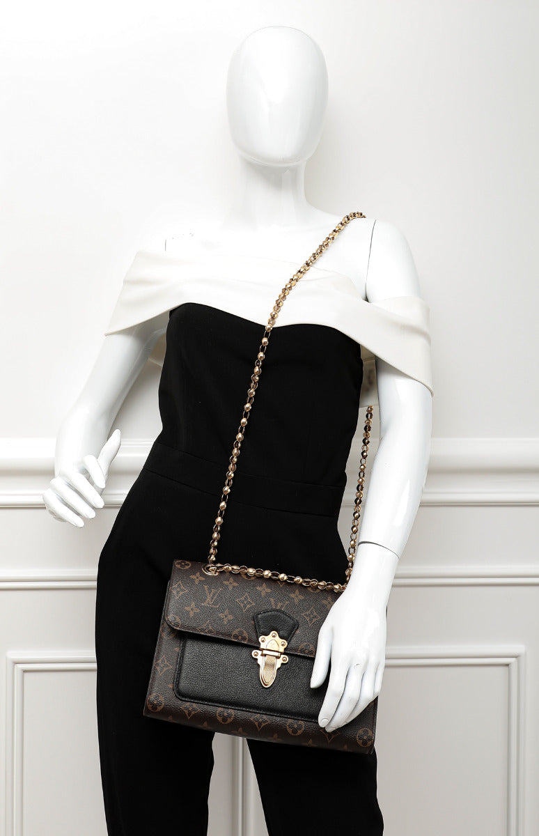 Louis Vuitton Black Monogram Canvas Victoire Chain Bag Louis