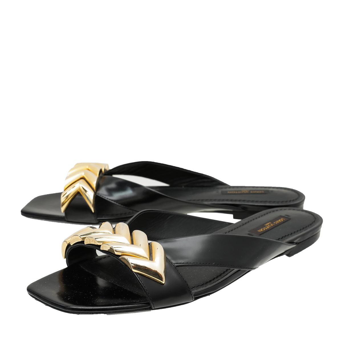 Louis Vuitton Black Westhound Flat Sandal 39-Louis Vuitton-THE CLOSET