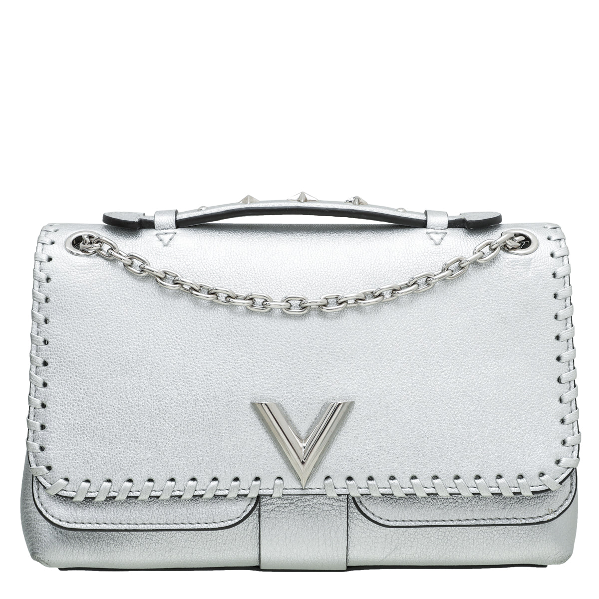 Louis Vuitton Metallic Silver Whipstitch Very Chain Bag-Louis Vuitton-THE CLOSET