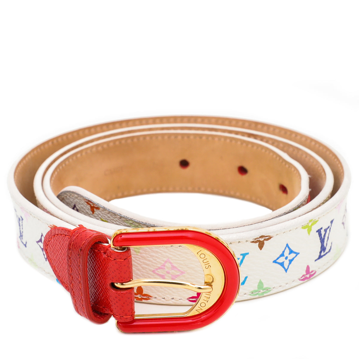 Louis Vuitton White Multicolor Belt 36-Louis Vuitton-THE CLOSET