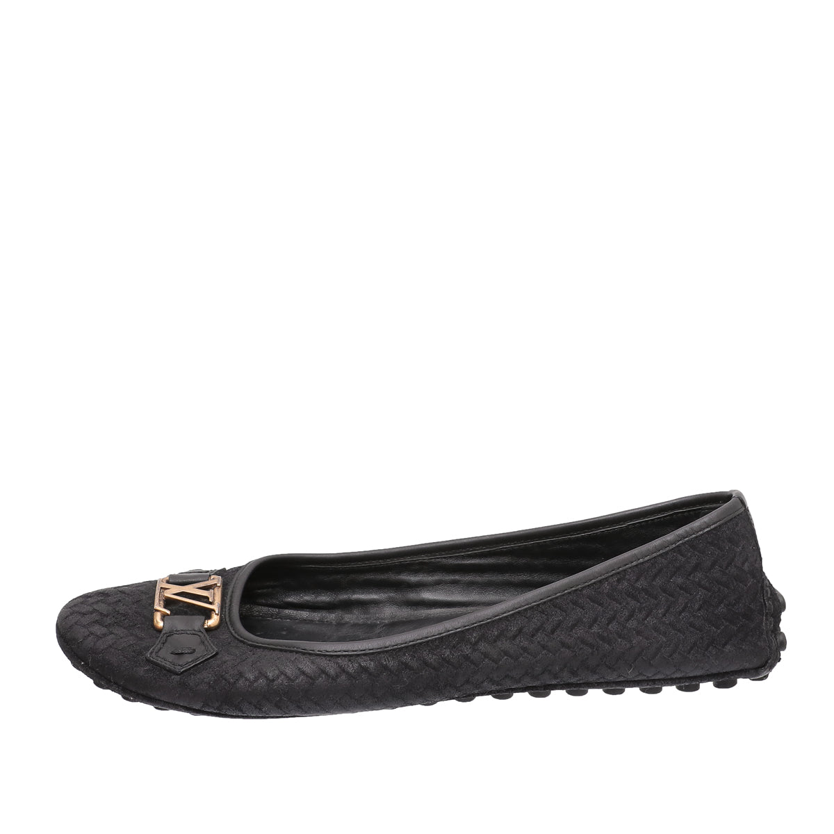 Louis Vuitton Black Woven Suede Oxford Loafers 40-Louis Vuitton-THE CLOSET