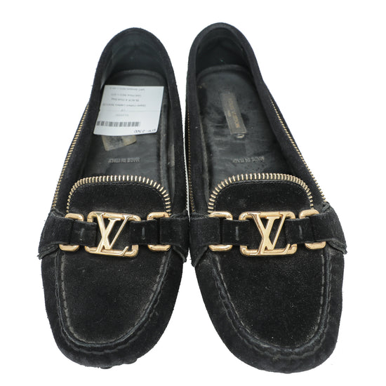 Louis Vuitton Black Zipper Oxford Loafers 37.5