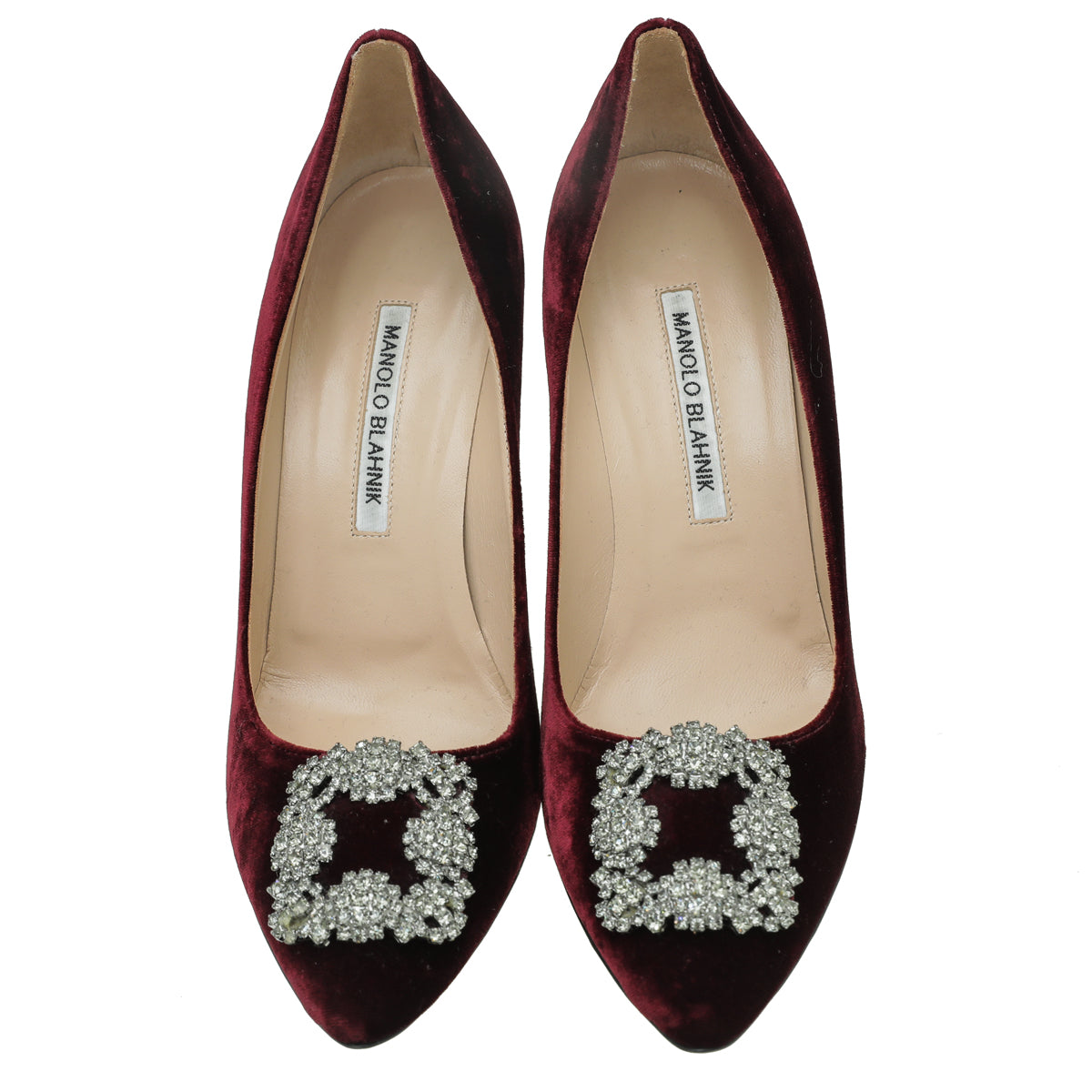 Manolo Blahnik Burgundy Velvet Hangisi Pumps 39-Manolo Blahnik-THE CLOSET