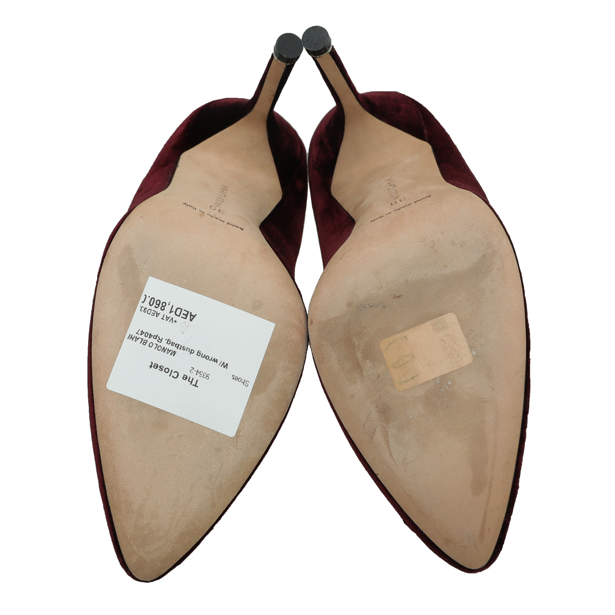 Manolo Blahnik Burgundy Velvet Hangisi Pumps 39-Manolo Blahnik-THE CLOSET