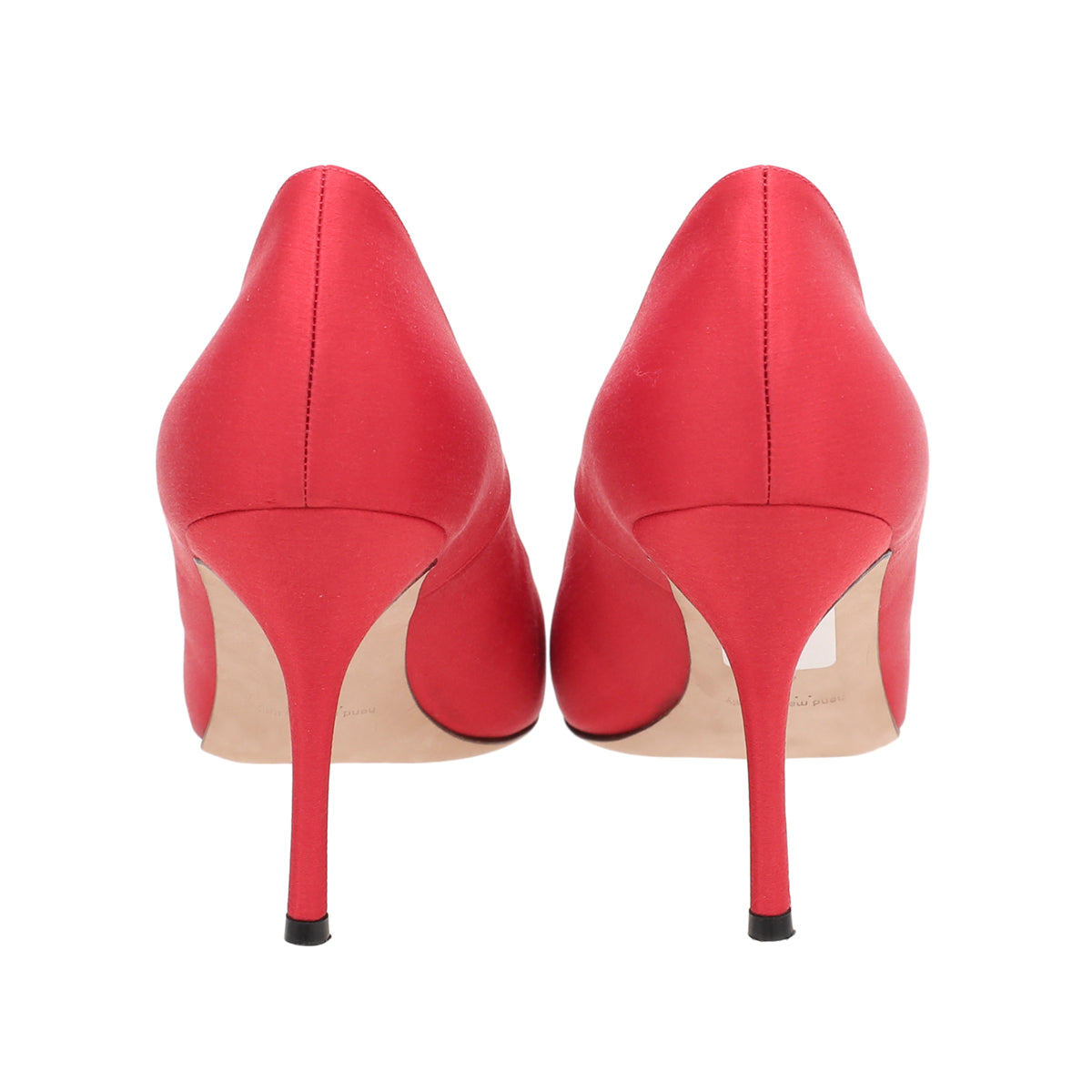 Manolo Blahnik Red Satin Eufrasia 90 Pumps 41-Manolo Blahnik-THE CLOSET