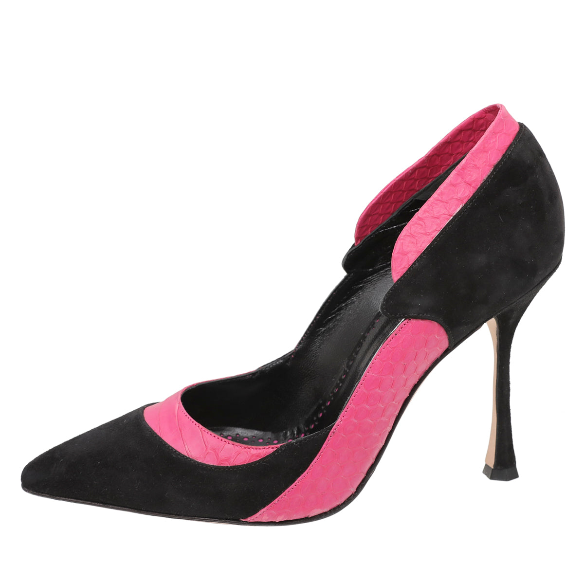 Manolo Blahnik Bicolor Suede Python Fallaci Pumps 36-Manolo Blahnik-THE CLOSET