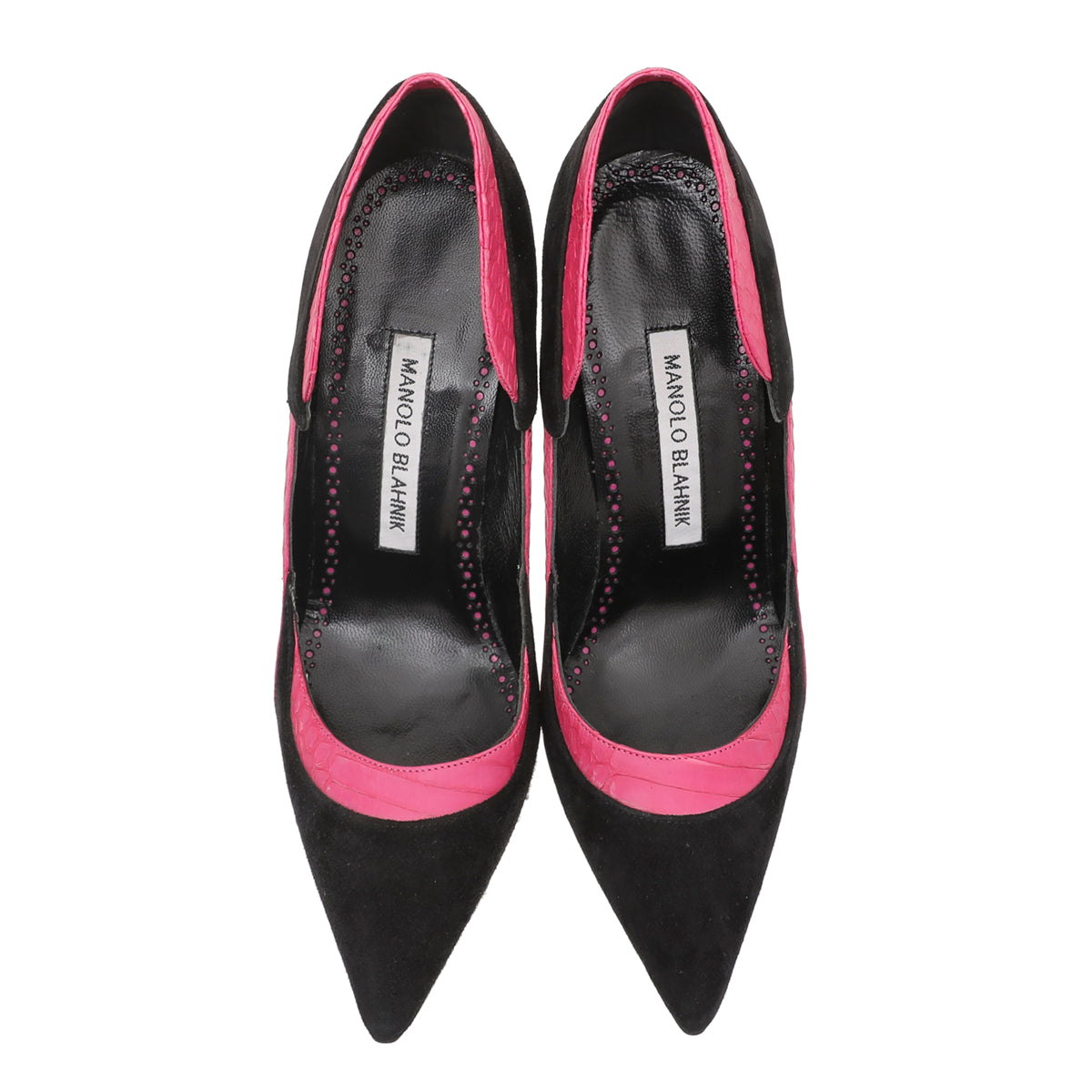 Manolo Blahnik Bicolor Suede Python Fallaci Pumps 36-Manolo Blahnik-THE CLOSET